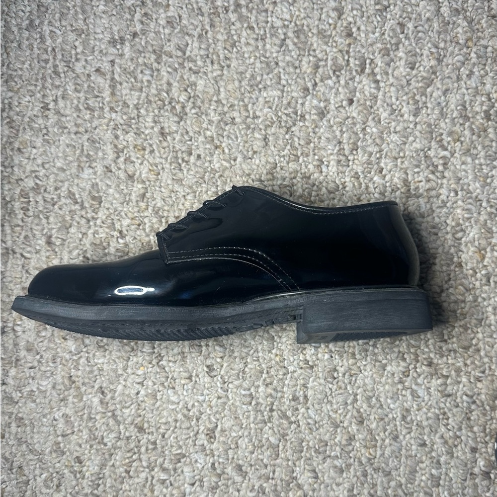CAPPS Air-Lite Men’s by 8.5 Black Patent Leather Dress Shoes Oxford Uniform USA - Picture 2 of 5